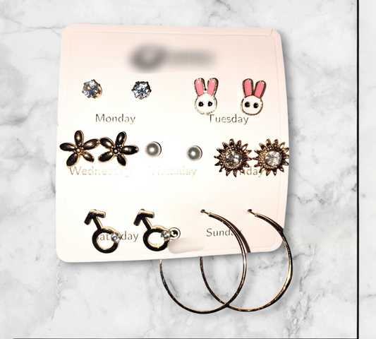7 pair mix design earrings set