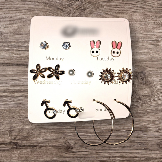 7 pair mix design earrings set