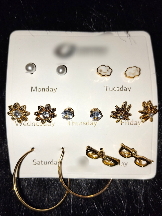 7 pair mix design earrings set